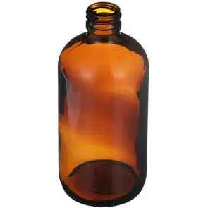8 oz Amber Glass Boston Round Bottle 24-400 Neck Finish 8 oz Amber Glass Boston Round Bottle 24-400 Neck Finish