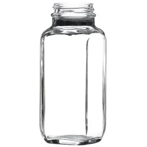 8 oz Clear Glass French Square Bottle 43-400 Neck Finish 8 oz Clear Glass French Square Bottle 43-400 Neck Finish
