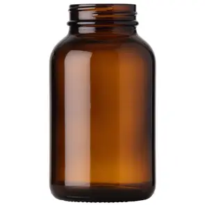 500 cc Amber Glass Round Packer Bottle - 53-400 Neck Finish