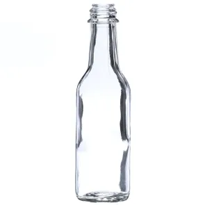 5 oz Clear Glass Woozy Sauce Bottle 24-490 / 24-414 Neck Finish