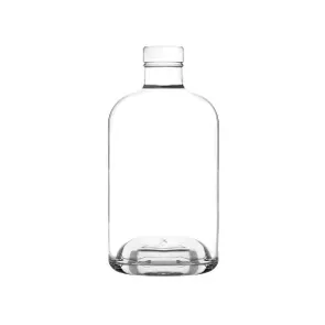 750 ml Clear Glass Denver Round Liquor Bottle 21.5 mm Bar Top Neck Finish by Vetroelite