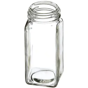 4 oz Clear Glass Square Spice Jar 43-485 Neck Finish