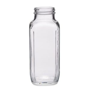 16 oz Clear Glass French Square Bottles