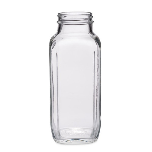 16 oz Clear Glass French Square Bottles