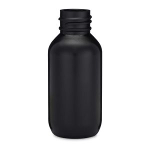 2 oz Black HDPE Boston Round Bottle