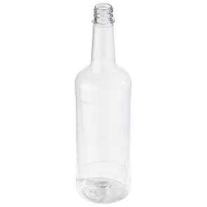 1 Liter Plastic PET Long Neck Liquor Bottle 28 mm Neck Finish 1 Liter Plastic PET Long Neck Liquor Bottle 28 mm Neck Finish