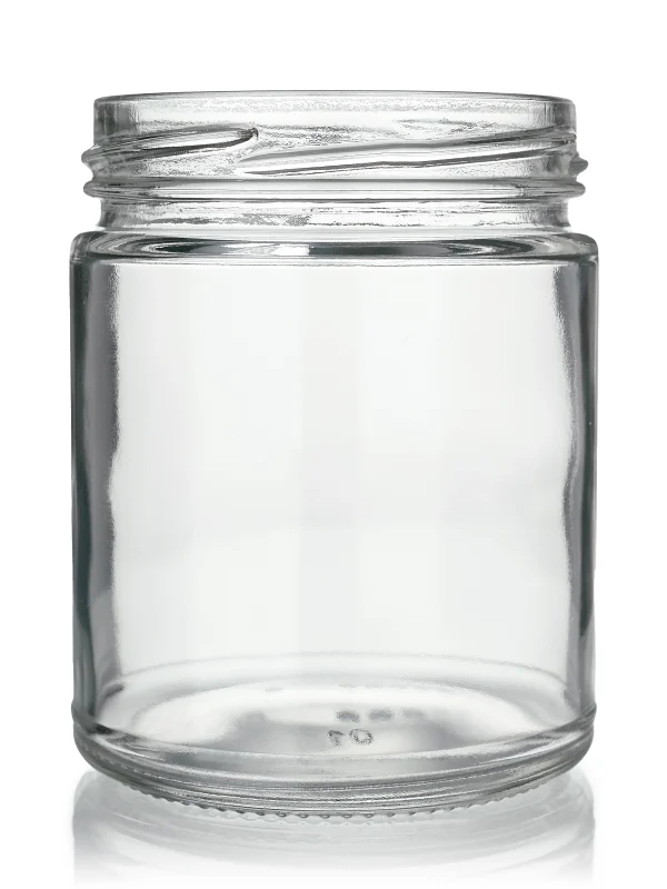 9 oz clear glass straight-sided round jar 9 oz clear glass straight-sided round jar