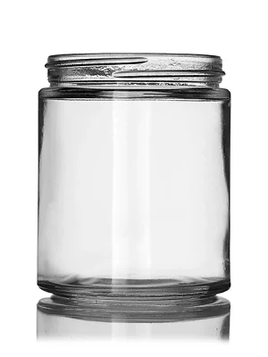 6 oz clear glass straight-sided round jar