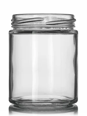 6 oz clear glass straight-sided round jar