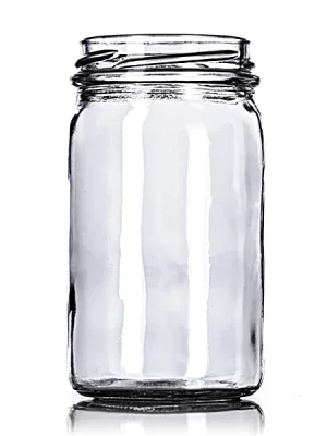 8 oz clear glass round jar