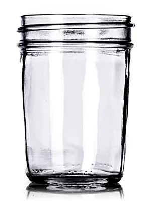 8 oz clear glass tapered round jar