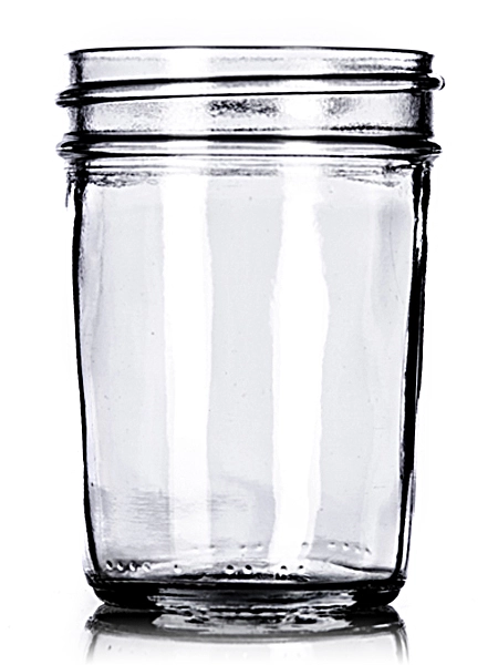 8 oz clear glass tapered round jar