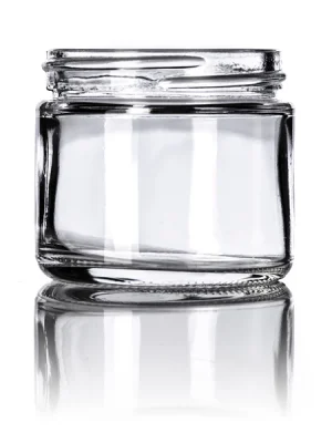 2 oz clear glass straight-sided round jar