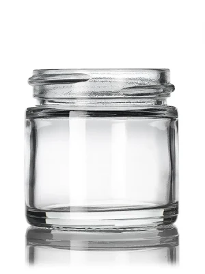 1 oz clear glass straight-sided round jar