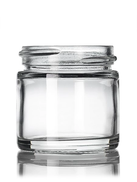 1 oz clear glass straight-sided round jar 1 oz clear glass straight-sided round jar
