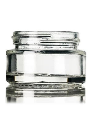 1/2 oz clear glass cylinder low-profile jar
