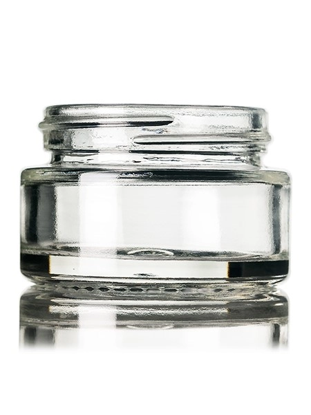 1/2 oz clear glass cylinder low-profile jar