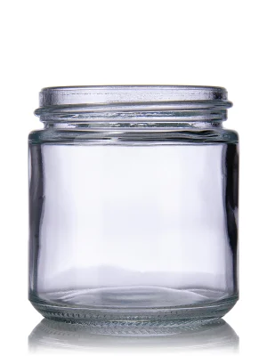 3 oz clear glass straight-sided round jar