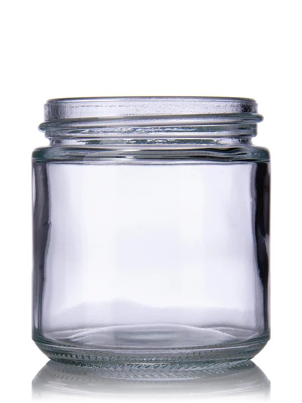 3 oz clear glass straight-sided round jar 3 oz clear glass straight-sided round jar