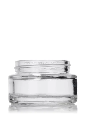 1/2 oz clear glass cylinder low-profile jar