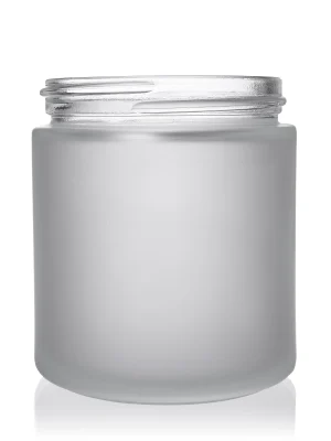 4 oz clear frosted glass straight-sided round jar