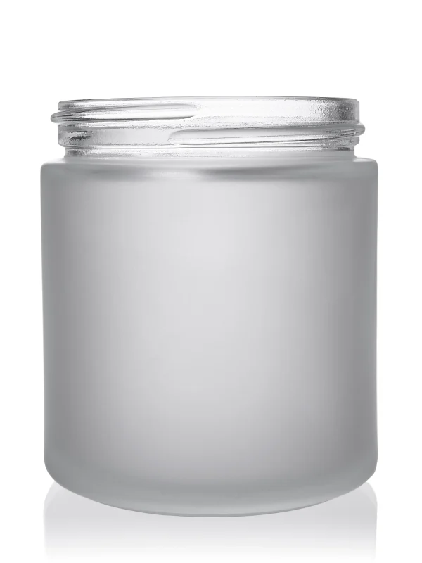 4 oz clear frosted glass straight-sided round jar 4 oz clear frosted glass straight-sided round jar