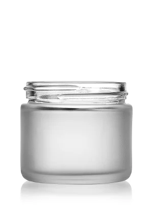 2 oz clear frosted glass straight-sided jar
