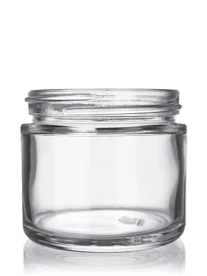 2 oz clear glass straight-sided round jar