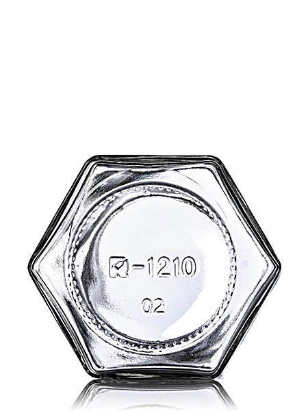 9 oz clear glass hex-shaped jar 9 oz clear glass hex-shaped jar