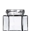 4 oz clear glass hex-shaped jar 4 oz clear glass hex-shaped jar