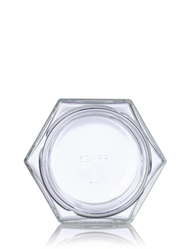 4 oz clear glass hex-shaped jar 4 oz clear glass hex-shaped jar