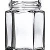 55 mL clear glass hex-shaped jar