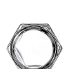 55 mL clear glass hex-shaped jar with 43TW neck finish