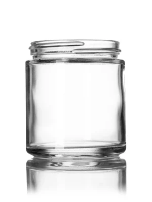 4 oz clear glass straight-sided round jar