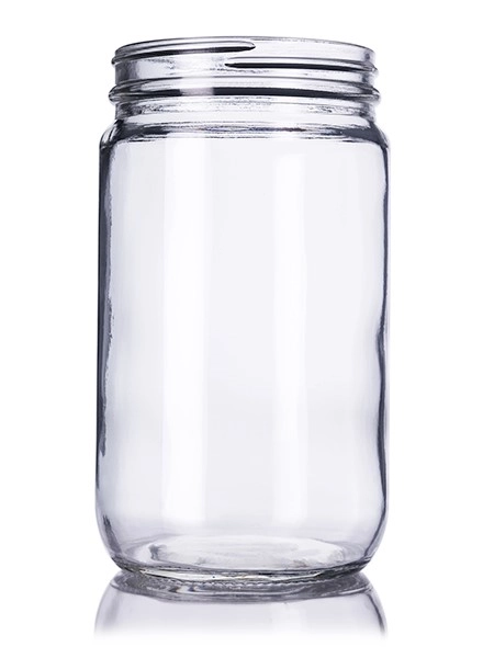 32 oz clear glass straight-sided round jar