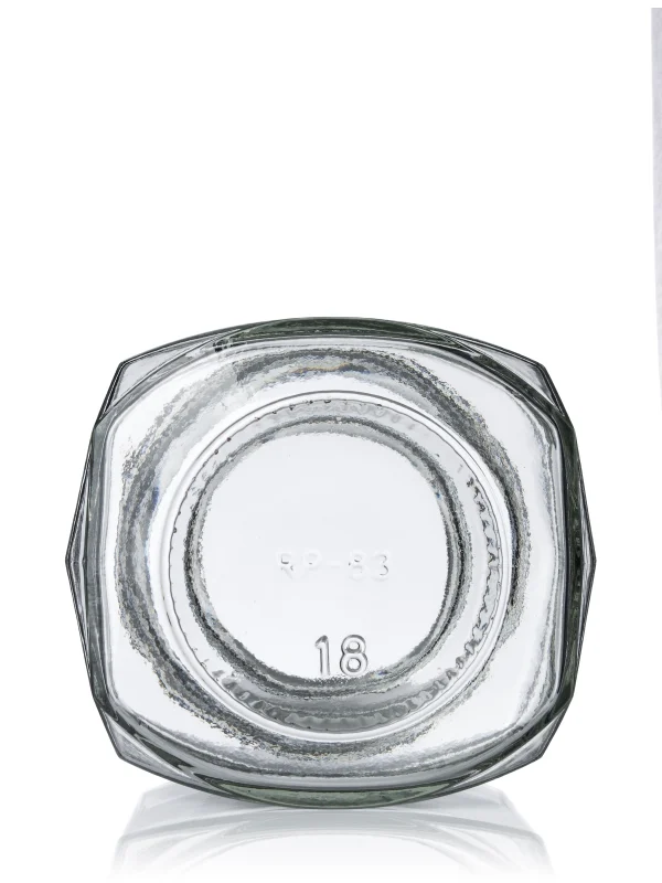 9 oz clear glass hex-shaped oval jar 9 oz clear glass hex-shaped oval jar