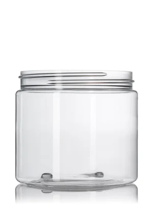 16 oz clear PET plastic single wall jar
