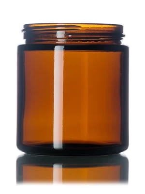 4 oz amber glass straight-sided round jar