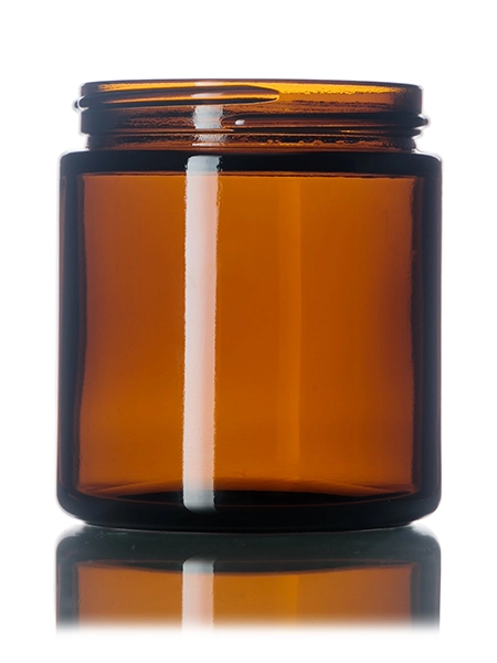 4 oz amber glass straight-sided round jar
