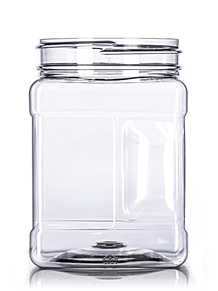 32 oz clear PET plastic square grip container 32 oz clear PET plastic square grip container