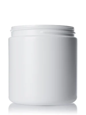 8 oz white HDPE plastic single wall jar