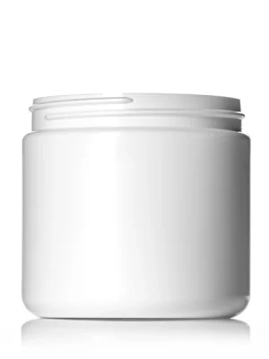 16 oz white HDPE plastic single wall jar