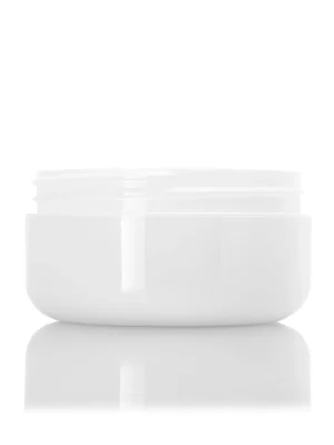 4 oz white PP plastic double wall round base low profile jar