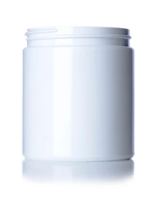 19 oz white PET plastic single wall jar